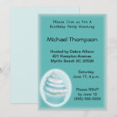 Cupcake Birthday Invitation Kaart (Voorkant / Achterkant)