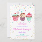 Cupcake Birthday Invitation Kaart (Voorkant)