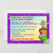 Cupcake Birthday Invite met "The GiggleBellies" Kaart (Achterkant)