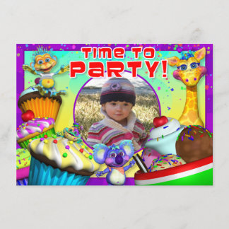 Cupcake Birthday Invite met "The GiggleBellies" Kaart