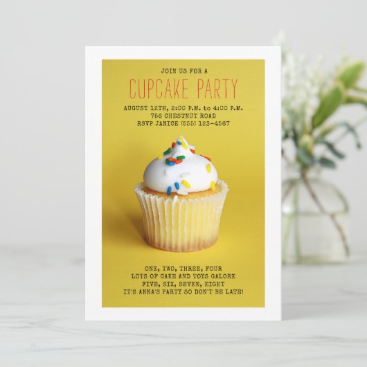 Cupcake Birthday Kaart (Staand voorkant)