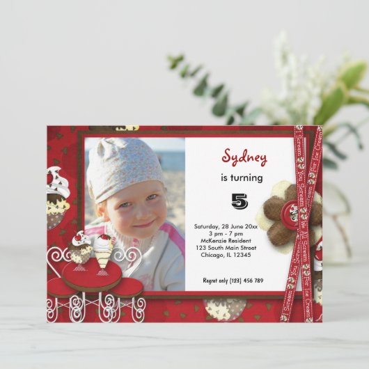 Cupcake Birthday Kaart (Staand voorkant)