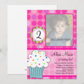 Cupcake Birthday Kaart (Voorkant / Achterkant)