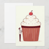 Cupcake Birthday-kaart Feestdagenkaart (Voorkant / Achterkant)