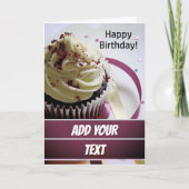 Cupcake Birthday Kaart / Jouw tekst / Sjabloon toe (Voorkant)