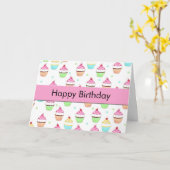 Cupcake Birthday-kaart Kaart (Gele Bloem)