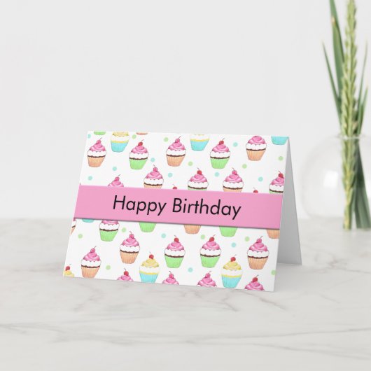 Cupcake Birthday-kaart Kaart (Voorkant)