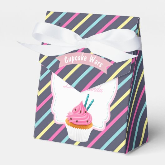 Cupcake Birthday Party Guest Favor Bedankdoosjes (Voorkant Zijde)