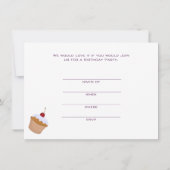 Cupcake Birthday Party Invitation Kaart (Achterkant)