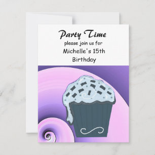 Cupcake Birthday Party Invitation Kaart
