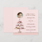 Cupcake Birthday Party Invitation Kaart (Voorkant / Achterkant)