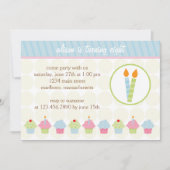 Cupcake Birthday Party Invitation Kaart (Voorkant)