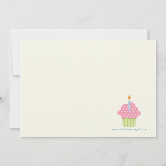 Cupcake Birthday Party Invitation Kaart (Achterkant)
