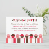 Cupcake Birthday Party Invitation Kaart (Staand voorkant)