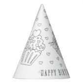 Cupcake Birthday Party - Kleur uw eigen Pet Feesthoedjes (Links)