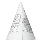 Cupcake Birthday Party - Kleur uw eigen Pet Feesthoedjes (Achterkant)
