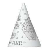 Cupcake Birthday Party - Kleur uw eigen Pet Feesthoedjes (Rechts)