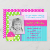 Cupcake Birthday Party-uitnodigingen Kaart (Voorkant / Achterkant)