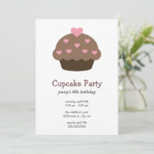 Cupcake Birthday Party-uitnodigingen Kaart (Staand voorkant)