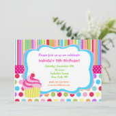 Cupcake Birthday Party-uitnodigingen Kaart (Staand voorkant)