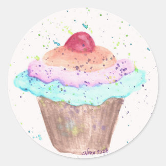 Cupcake Birthday Ronde Sticker
