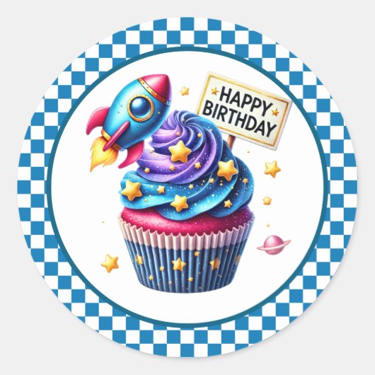 Cupcake Birthday Stickers (Voorkant)