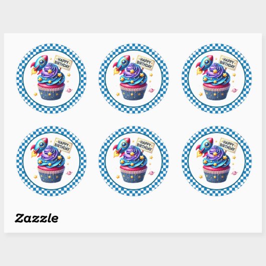 Cupcake Birthday Stickers (Vel)
