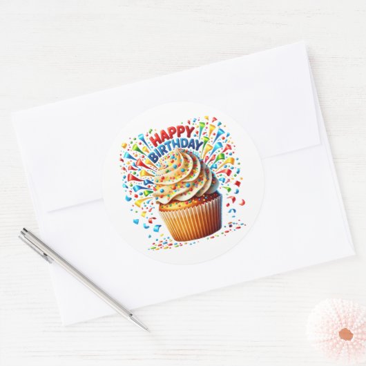 Cupcake Birthday Stickers (Envelop)
