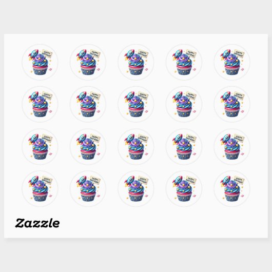 Cupcake Birthday Stickers (Vel)
