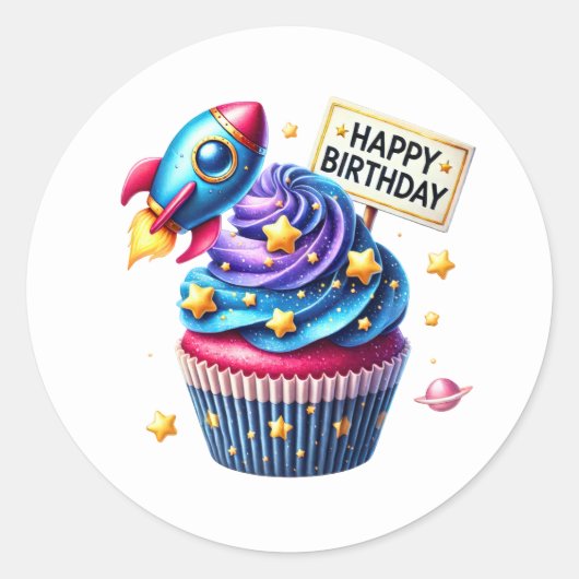 Cupcake Birthday Stickers (Voorkant)