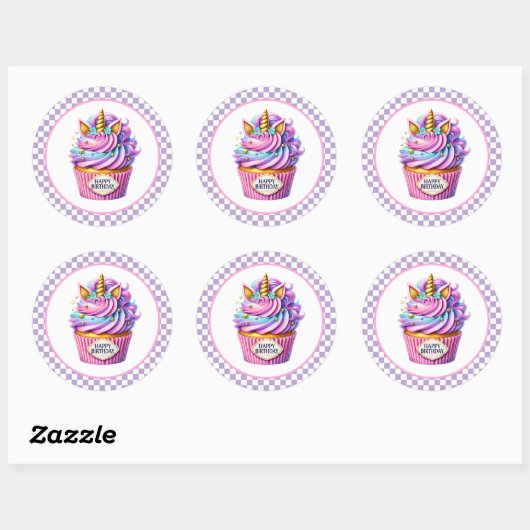 Cupcake Birthday Stickers (Vel)