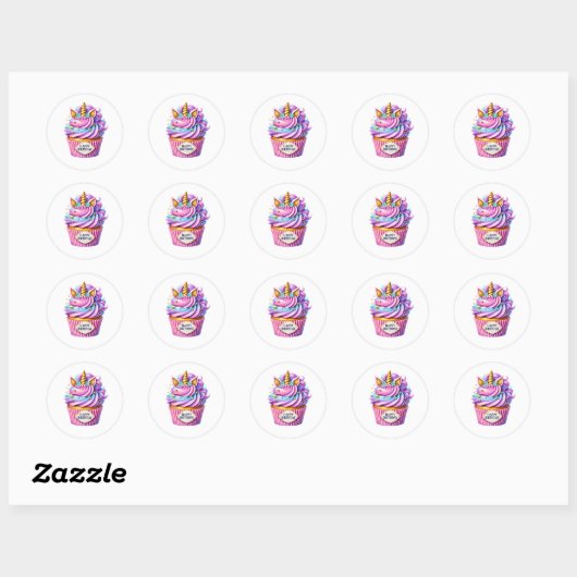 Cupcake Birthday Stickers (Vel)