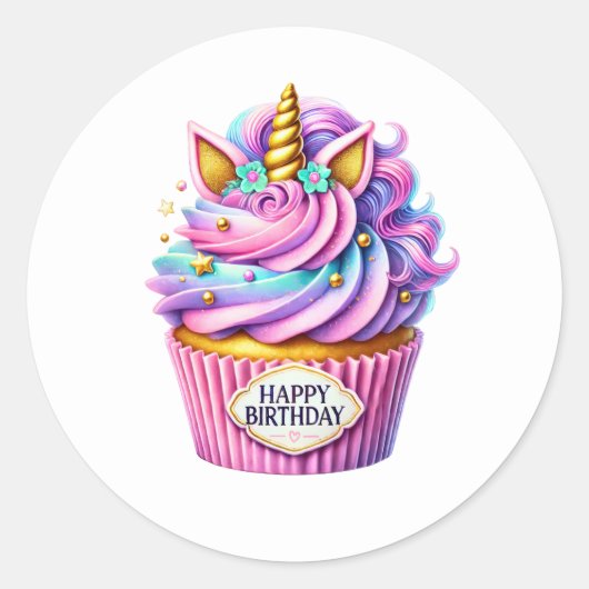Cupcake Birthday Stickers (Voorkant)