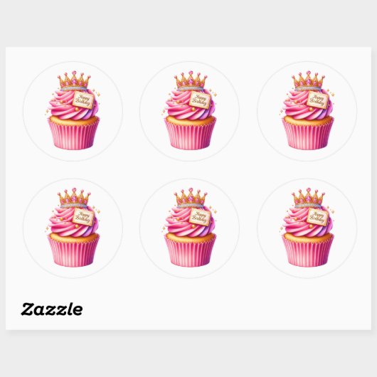 Cupcake Birthday Stickers (Vel)