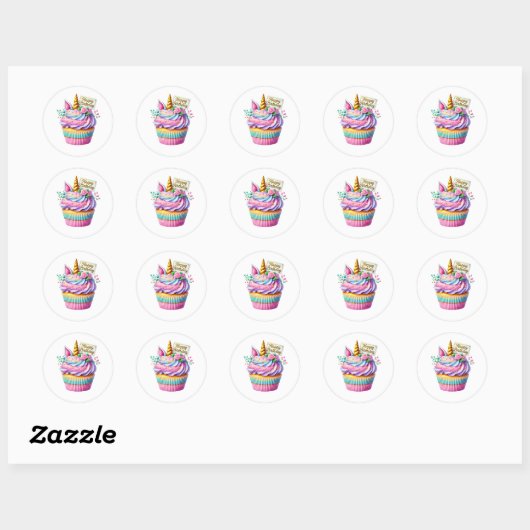 Cupcake Birthday Stickers (Vel)