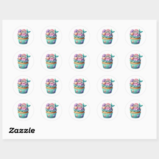 Cupcake Birthday Stickers (Vel)