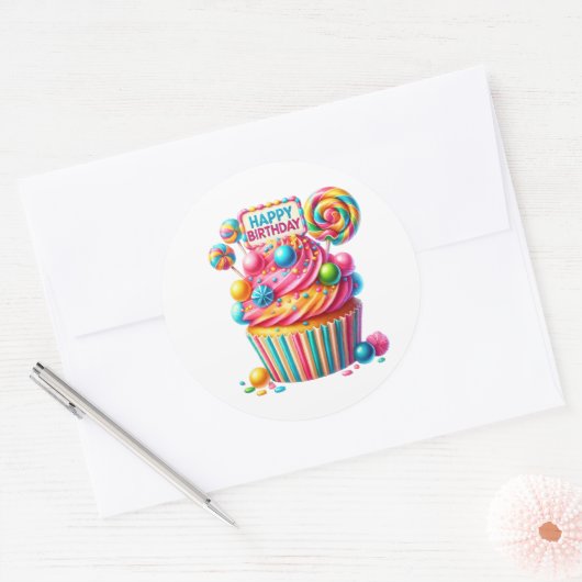 Cupcake Birthday Stickers (Envelop)