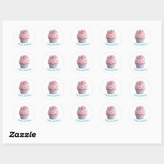 Cupcake Birthday Stickers (Vel)