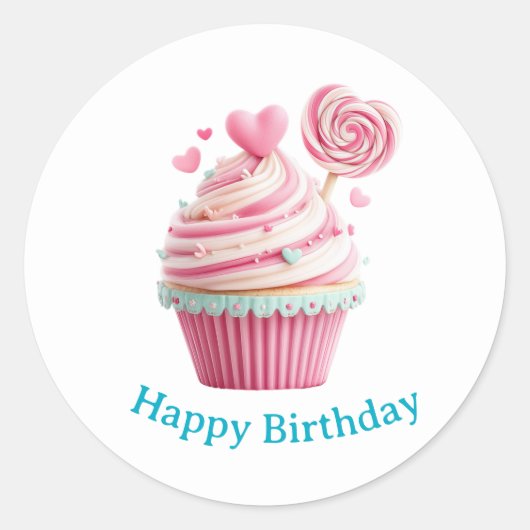 Cupcake Birthday Stickers (Voorkant)
