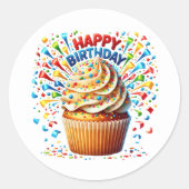 Cupcake Birthday Stickers (Voorkant)