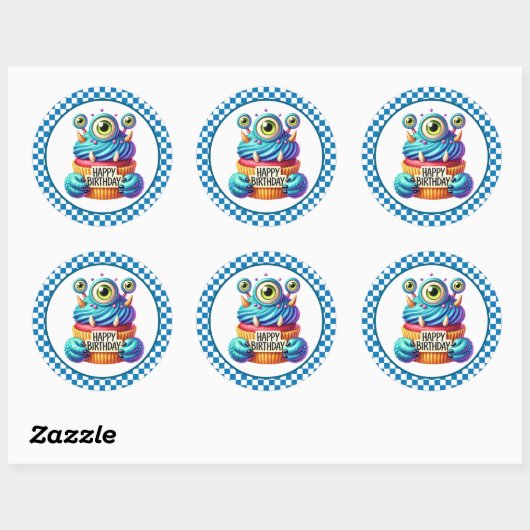 Cupcake Birthday Stickers (Vel)