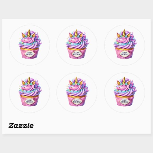 Cupcake Birthday Stickers (Vel)