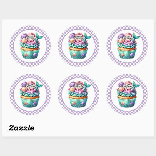 Cupcake Birthday Stickers (Vel)