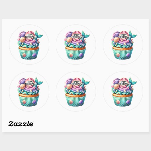 Cupcake Birthday Stickers (Vel)