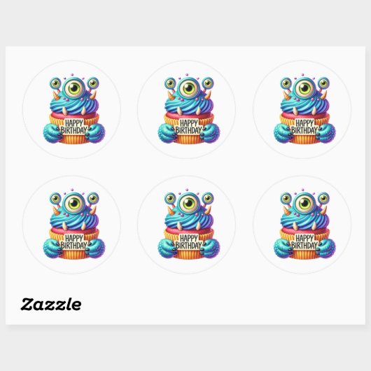 Cupcake Birthday Stickers (Vel)