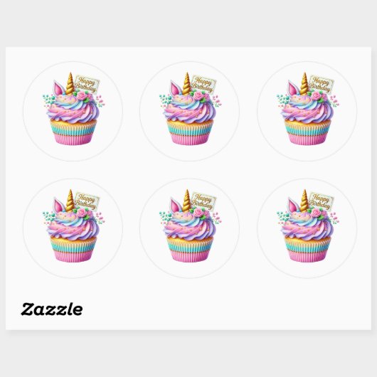 Cupcake Birthday Stickers (Vel)
