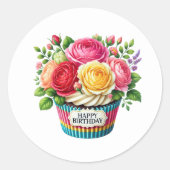 Cupcake Birthday Stickers (Voorkant)