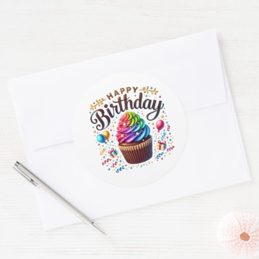 Cupcake Birthday Stickers (Envelop)