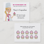 Cupcake Biz Card Blonde versie 1 Klantenkaartje (Voorkant / Achterkant)