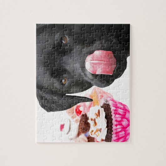 Cupcake & Black Labrador Legpuzzel (Verticaal)